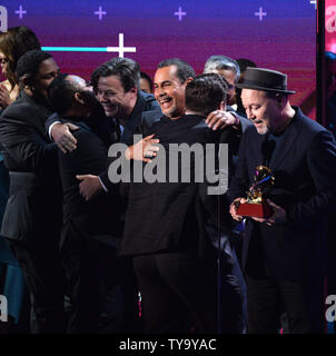 Olga Tanon and Alexandre Pires onstage during the Latin Grammy Awards at the MGM Garden Arena in Las Vegas, Nevada on November 16, 2017.   Photo by Jim Ruymen/UPI Stock Photo