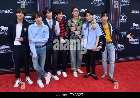 South Korean boy band BTS arrives for the 2018 Billboard Music Awards at MGM Grand Garden Arena on May 20, 2018 in Las Vegas, Nevada. Photo by Jim Ruymen/UPI Stock Photo