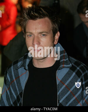 British actor Ewan Mcgregor arrives at the premiere of 'Robots' in London on March 14 2005.(UPI Photo/Hugo Philpott) Stock Photo