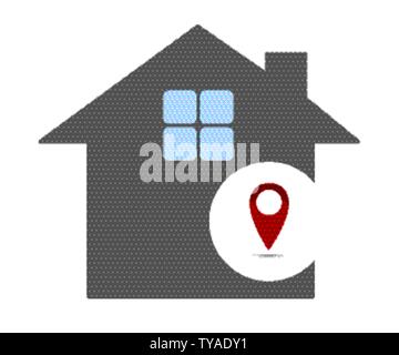 red map pointer in a house vector illustration EPS10 Stock Vector