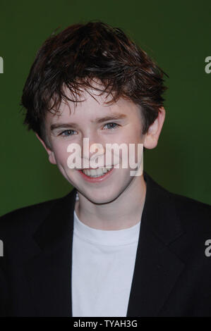 British actor Freddie Highmore attends the premiere of 'Arthur And The Invisibles' at Vue, Leicester Square in London on January 25, 2007.  (UPI Photo/Rune Hellestad) Stock Photo