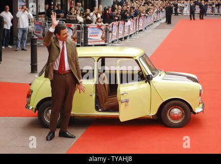 British actor Rowan Atkinson attends the premiere of 'Mr. Bean's Holiday' at Odeon, Leicester Square in London on March 25, 2007.  (UPI Photo/Rune Hellestad) Stock Photo