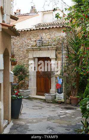 Mougins, France - April 03, 2019: Mougins is a commune in southeastern France that is a great place of tourist attractions with many art galleries, ca Stock Photo