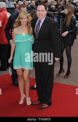 American actor/director Jon Favreau and wife Joya Tillem attend the premiere of 'Iron Man' at Odeon, Leicester Square in London on April 24, 2008.  (UPI Photo/Rune Hellestad) Stock Photo