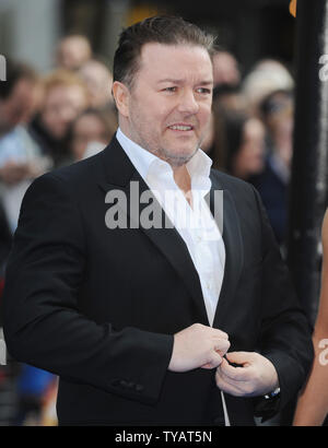 British actor/comedian Ricky Gervais attends the World premiere of 'Night at the museum 2' at Empire, Leicester Square in London on May 12, 2009.  (UPI Photo/Rune Hellestad) Stock Photo