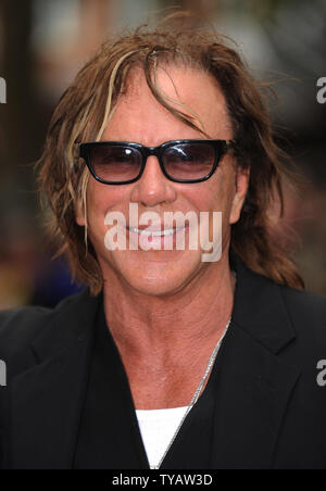 American actor Mickey Rourke attends the premiere of 'Inglorious Basterds' at Odeon, Leicester Square in London on July 23, 2009.  (UPI Photo/Rune Hellestad) Stock Photo