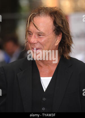 American actor Mickey Rourke attends the premiere of 'Inglorious Basterds' at Odeon, Leicester Square in London on July 23, 2009.  (UPI Photo/Rune Hellestad) Stock Photo