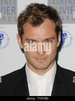 British actor Jude Law attends 'The Laurence Olivier Awards' at Grosvenor Hotel in London on March 21, 2010.     UPI/Rune Hellestad Stock Photo