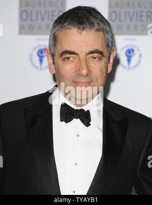 British actor Rowan Atkinson attends 'The Laurence Olivier Awards' at Grosvenor Hotel in London on March 21, 2010.     UPI/Rune Hellestad Stock Photo