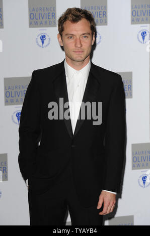 British actor Jude Law attends 'The Laurence Olivier Awards' at Grosvenor Hotel in London on March 21, 2010.     UPI/Rune Hellestad Stock Photo