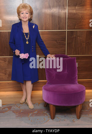 American actress Debbie Reynolds attends a photocall to promote her new UK tour 'Alive & Fabulous'  at Sofitel St. James in London on April 1, 2010.     UPI/Rune Hellestad Stock Photo