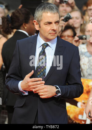 British actor Rowan Atkinson attends the premiere of 'Johnny English Reborn' at Empire, Leicester Square in London on October 2, 2011.     UPI/Rune Hellestad Stock Photo