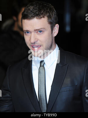 American singer/ actor Justin Timberlake attends the premiere of 'In Time' at Curzon Mayfair in London on October 31, 2011.     UPI/Rune Hellestad Stock Photo