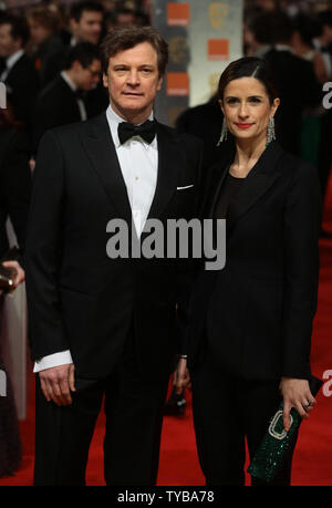 British actor Colin Firth arrives for the Bafta awards in London on Sunday February 12 2012.     UPI/Hugo Philpott Stock Photo