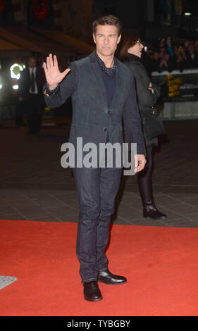 American actor Tom Cruise attends The World premiere of 'Jack Reacher' at The Odeon Leicester Square, in London on December 10, 2012.     UPI/Paul Treadway Stock Photo