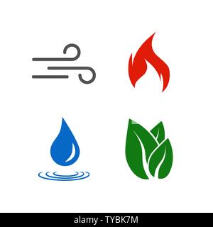 Four elements symbol. Vector illustration flat Stock Vector