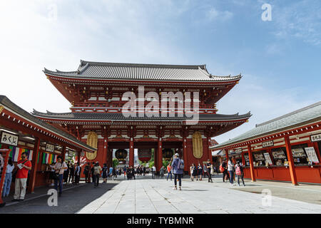 Toyo, Japen - April, 25, 2019: The area is famous for the Senso-ji Buddhist temple Stock Photo