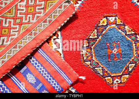 Blankets in Marrakech Stock Photo