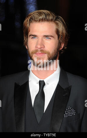 Australian actor Liam Hemsworth attends the World Premiere of 'The Hunger Games: Mockingjay Part 1' at Odeon Leicester Square in London on November 10, 2014.     UPI/Paul Treadway Stock Photo