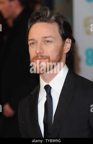 Scottish actor James McAvoy attends The EE British Academy Film Awards 2015 at The Royal Opera House in London on February 8, 2015.     UPI/Paul Treadway Stock Photo