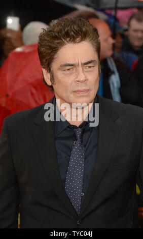 Puerto Rican actor Benicio del Toro attends the UK Premiere of 'Sicario' at Empire Leicester Square in London on September 21, 2015.     Photo by Paul Treadway/UPI Stock Photo