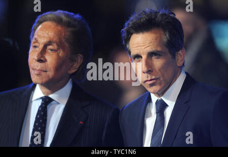 Italian designer Valentino and American actor Ben Stiller attend the UK Premiere of Zoolander 2 at Empire Leicester Square in London on February 4 2016. Photo by Paul Treadway UPI Stock Photo Alamy