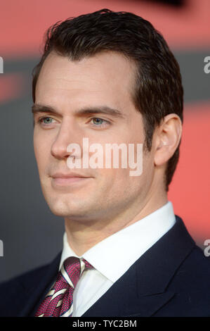 British actor Henry Cavill attends the premiere of 'Batman v Superman: Dawn Of Justice' at Odeon in London on March 22, 2016. Photo by Rune Hellestad/ UPI