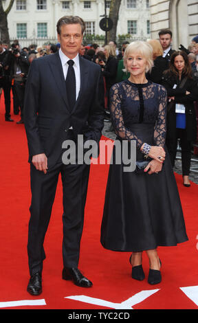 English actor Colin Firth and English actress Helen Mirren attend the ...