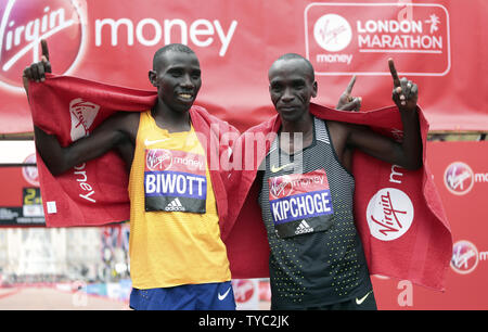 Eliud Kipchoge (Winner), Stanley Biwott (second) And Kenenisa Bekele At ...