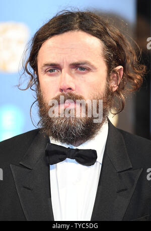 American actor Casey Affleck attends the 70th EE British Academy Film Awards (BAFTA) at Royal Albert Hall in London on February 12, 2017. Photo by Paul Treadway/ UPI Stock Photo