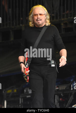 American singer Barry Gibb performs at the Glastonbury Music Festival on June 25, 2017 in Somerset, England.  Photo by Rune Hellestad/ UPI Stock Photo