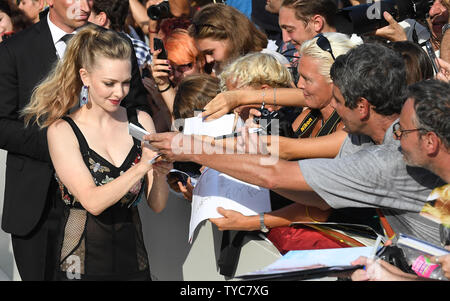 American actress Amanda Seyfried attends the 74th Venice Film Festival on the Lido in Venice on August 31, 2017. Photo by Paul Treadway/ UPI Stock Photo