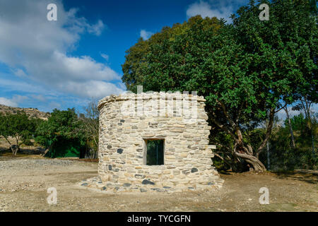Nachbau Rekonstruktion, Steinzeitliche Ausgrabungsstaette Chirokitia, Zypern Stock Photo