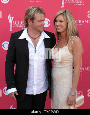 Singer Andy Griggs (L) and wife Renee Griggs arrive for the 43rd Academy of Country Music Awards at the MGM Grand in Las Vegas on May 18, 2008.   (UPI Photo/Roger L. Wollenberg) Stock Photo