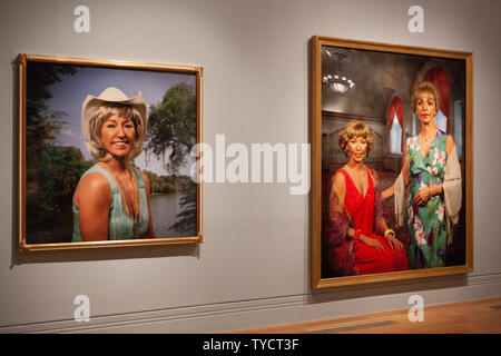 'Cindy Sherman' a retrospective exhibition, opens today at the National Portrait Gallery. It features a complete display of her famous Film Stills series of self-portrait photographs and other works from her Clowns, Centrefolds, Flappers, Masks, History Portraits and recent Society Portraits series. Stock Photo