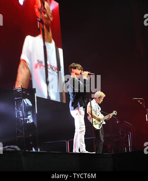 The Vamps, Bradley Simpson, James McVey, Connor Ball, Tristan Evans, perform live at the 02 Arena London, as part of the Four Corners UK & Ireland 2019 Tour. 25.05.19 Featuring: The Vamps Where: London, United Kingdom When: 25 May 2019 Credit: WENN.com Stock Photo