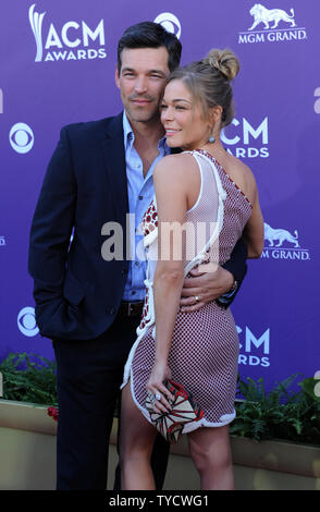 Actor Eddie Cibrian and singer LeAnn Rimes arrive at the 47th annual Academy of Country Music Awards at the MGM Hotel in Las Vegas, Nevada on April 1, 2012.   UPI/Jim Ruymen Stock Photo