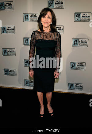 Actress Sally Field arrives at a Will Rogers Motion Picture Pioneers Foundation dinner honoring producer Kathleen Kennedy with the 2013 Pioneer of the Year Award at Caesars Palace during CinemaCon, the official convention of the National Association of Theatre Owners, in Las Vegas, Nevada on April 17, 2013. UPI/David Becker Stock Photo