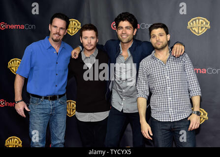 (L-R) Actors Kevin Dillon, Kevin Connolly, Adrian Grenier, and Jerry Ferrara attend Warner Bros. Pictures' The Big Picture, an exclusive presentation at Caesars Palace during CinemaCon, the official convention of the National Association of Theatre Owners, in Las Vegas, Nevada on April 21, 2015. Photo by David Becker/UPI Stock Photo