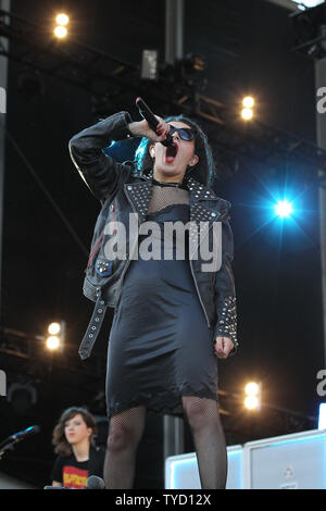 British singer Charli XCX performs during the 30th bi-annual Rock in Rio music festival at the MGM Grand in Las Vegas, Nevada on May 15, 2015.   Photo by James Atoa/UPI Stock Photo