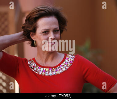 Actress Sigourney Weaver arrives at a photocall during the Marrakech International Film Festival in Marrakech on November 16, 2008.   (UPI Photo/David Silpa) Stock Photo