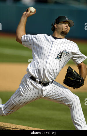 ADVANCE FOR WEEKEND EDITIONS AUG. 14-15 ** FILE ** Florida Marlins starting  pitcher Josh Beckett delivers a pitch against the Philadelphia Phillies in  this April 11, 2004 photo, in Miami. The