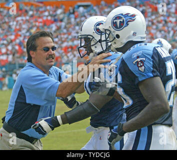 Tennessee Titans coach Jeff Fisher argues a call against the Houston ...