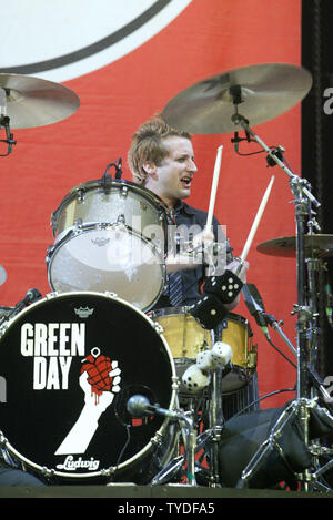 Tre Cool with Green Day performs in concert, at the Office Depot