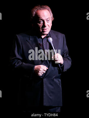 Jackie Mason performs his stand up comedy show at the Jackie Gleason Theater in Miami Beach, Florida on January 18, 2006. (UPI Photo/Michael Bush) Stock Photo