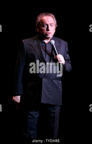 Jackie Mason performs his stand up comedy show at the Jackie Gleason Theater in Miami Beach, Florida on January 18, 2006. (UPI Photo/Michael Bush) Stock Photo