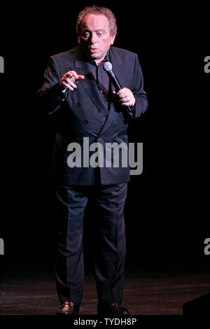 Jackie Mason performs his stand up comedy show at the Jackie Gleason Theater in Miami Beach, Florida on January 18, 2006. (UPI Photo/Michael Bush) Stock Photo