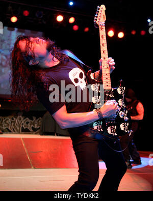 Michael Wilton of Queensryche performs in concert at the Pompano Beach Amphitheater in Pompano Beach, Florida on September 1, 2006. (UPI Photo/Michael Bush) Stock Photo