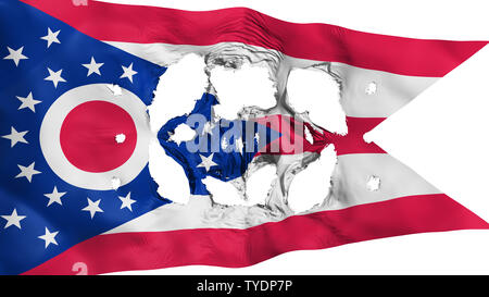 Holes in Ohio state flag Stock Photo