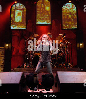 Ronnie James Dio of Heaven and Hell performs in concert at the Bank Atlantic Center in Sunrise, Florida on September 15, 2007.  (UPI Photo/Michael Bush) Stock Photo